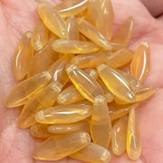 50 Topaz Beige Czech Opal Dagger Glass Beads - Sea Beads