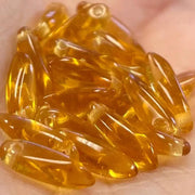 50 Topaz Czech Dagger Glass Beads - Sea Beads