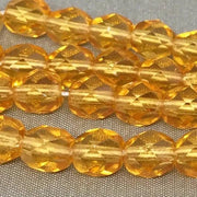 50 Topaz Czech Fire Polished Glass Beads - Sea Beads