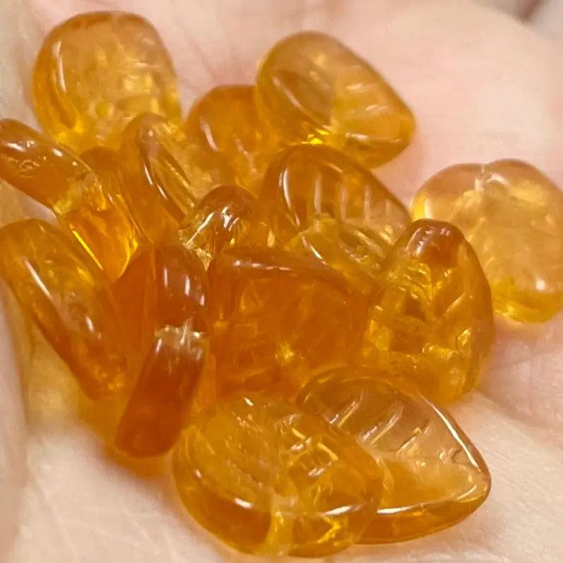 50 Topaz Czech Leaf Glass Beads - Sea Beads