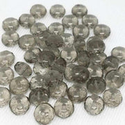 50 Vintage Black Diamond Faceted Rondelle Glass Beads - Sea Beads