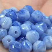 50 Vintage Blue Czech English Cut Glass Beads - Sea Beads