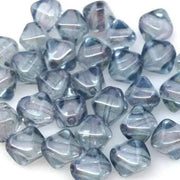 50 Vintage Blue Denim Czech Bicone Glass Beads - Sea Beads