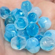 50 Vintage Blue Turquoise Czech Opal Glass Beads - Sea Beads