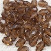 50 Vintage Brown Czech Teardrop Glass Beads - Sea Beads
