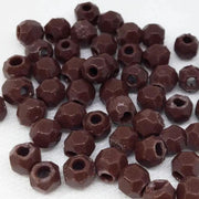 50 Vintage Brown Japan Faceted Glass Beads - Sea Beads