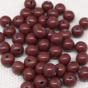 50 Vintage Brownish Red Japan Round Glass Beads - Sea Beads