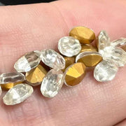 50 Vintage Clear Small Oval Glass Stones - Sea Beads