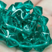 50 Vintage Green Czech Bicone Glass Beads - Sea Beads