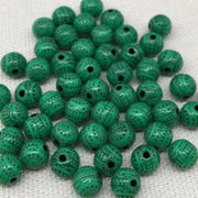 50 Vintage Green Lucite Round Beads - Sea Beads