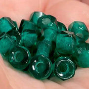 50 Vintage Green Zircon Czech Rocaille Glass Beads - Sea Beads