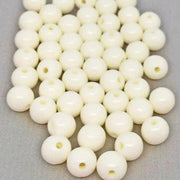 50 Vintage Ivory Lucite Round Beads - Sea Beads