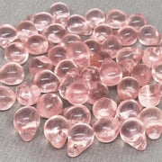50 Vintage Pink Czech Briolette Glass Beads - Sea Beads