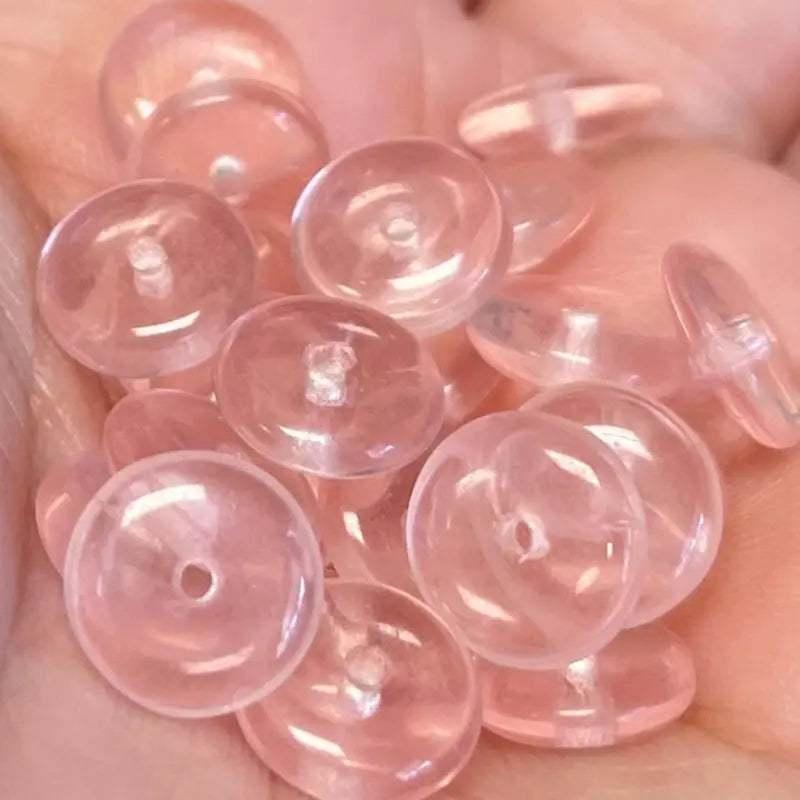 50 Vintage Pink Czech Disc Rondelle Glass Beads - Sea Beads
