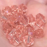 50 Vintage Pink Faceted Bicone Glass Beads - Sea Beads