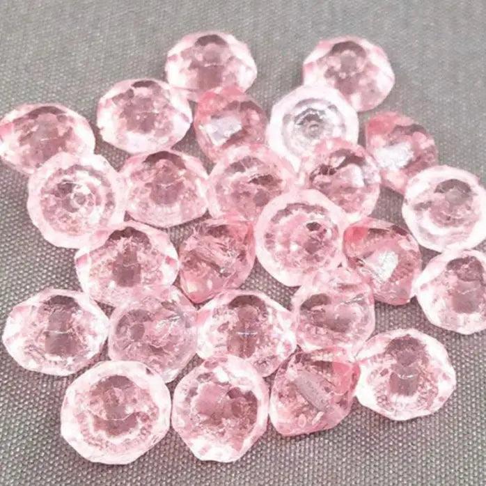 50 Vintage Pink German Rivoli Rondelle Glass Beads - Sea Beads