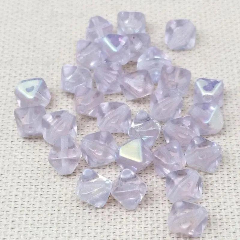 50 Vintage Purple Alexandrite AB Czech Bicone Glass Beads - Sea Beads