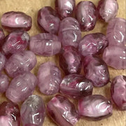 50 Vintage Purple Amethyst Czech Dimpled Glass Beads - Sea Beads