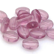 50 Vintage Purple Light Amethyst Czech Oval Glass Beads - Sea Beads