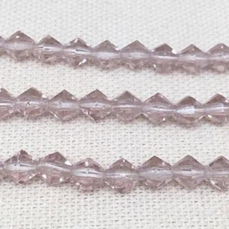 50 Vintage Purple Mauve Czech Bicone Glass Beads - Sea Beads