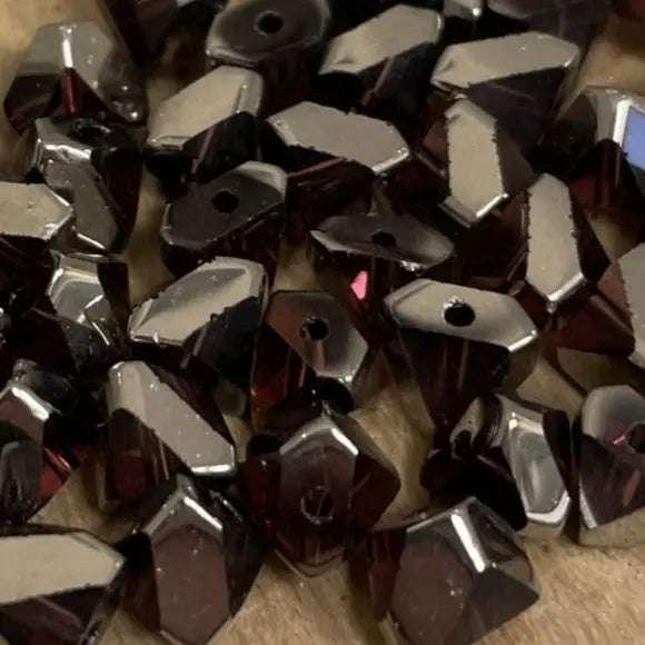 50 Vintage Purple Silver Glass Beads - Sea Beads