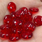 50 Vintage Red Siam Disc Rondelle Glass Beads - Sea Beads