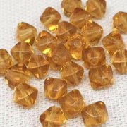 50 Vintage Topaz Czech Bicone Glass Beads - Sea Beads