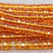 50 Vintage Topaz Czech Heishi Rondelle Glass Beads - Sea Beads