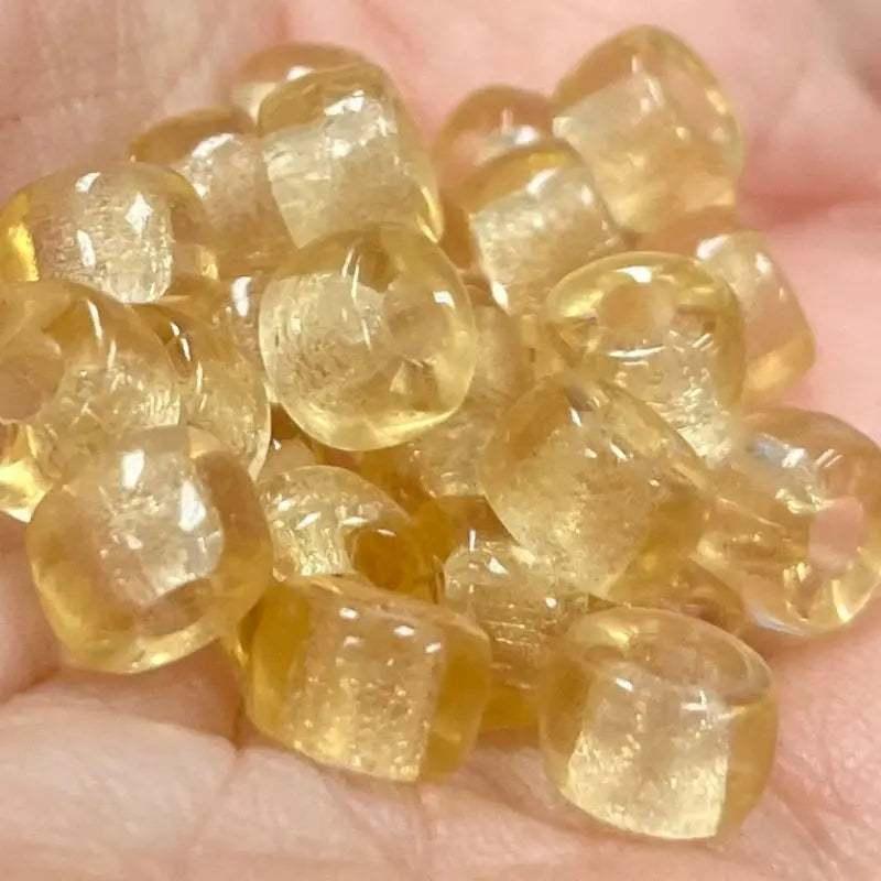 50 Vintage Yellow Golden Light Czech Rocaille Glass Beads - Sea Beads
