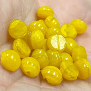 50 Vintage Yellow Nailhead Glass Beads - Sea Beads