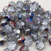 50 Vitrail Silver Czech Fire Polished Glass Beads - Sea Beads