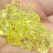 50 Yellow Jonquil Czech Fire Polished Glass Beads - Sea Beads