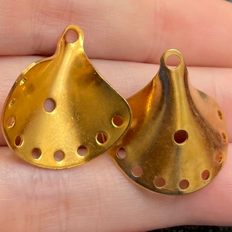 6 Vintage Brass Multi Hole Connectors