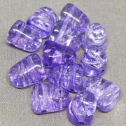 6 Alexandrite Crackle Czech Gumdrop Glass Beads - Sea Beads