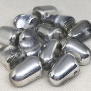 6 Clear Silver Czech Gumdrop Glass Beads - Sea Beads