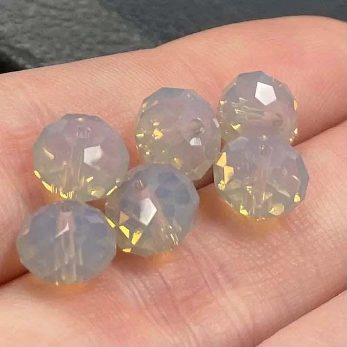 6 Sand Opal Swarovski Rondelle Crystal Beads - Sea Beads