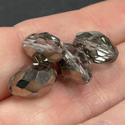 6 Vintage Austrian Crystal Hematite Beads - Sea Beads