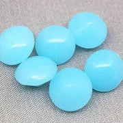 6 Vintage Blue Turquoise Opal Glass Chaton Stones - Sea Beads