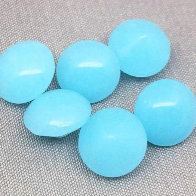 6 Vintage Blue Turquoise Opal Glass Chaton Stones - Sea Beads