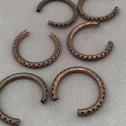 6 Vintage Brass Aged Curved Tube Metal Components - Sea Beads