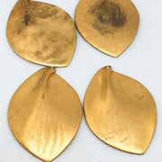 6 Vintage Brass Petal Leaf Pendants - Sea Beads