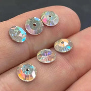 6 Vintage Clear AB Swarovski Crystal Sew Ons - Sea Beads