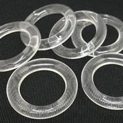 6 Vintage Clear Lucite Ring Doughnut Beads - Sea Beads