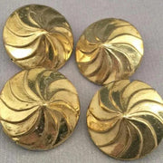 6 Vintage Gold Hollow Metal Spiral Beads - Sea Beads