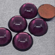 6 Vintage Purple Amethyst German Glass Cabochons - Sea Beads