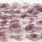 6 Vintage Purple Givre German Matte Oval Glass Beads - Sea Beads