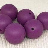 6 Vintage Purple Lucite Round Beads - Sea Beads