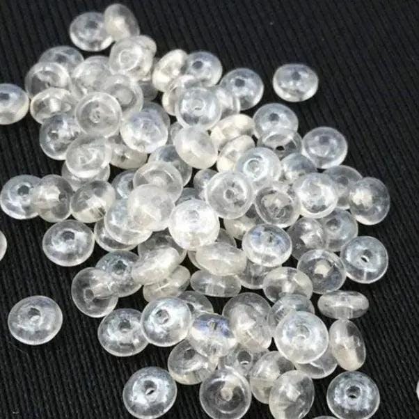 100 Vintage Clear Czech Rondelle Iridescent Glass Beads