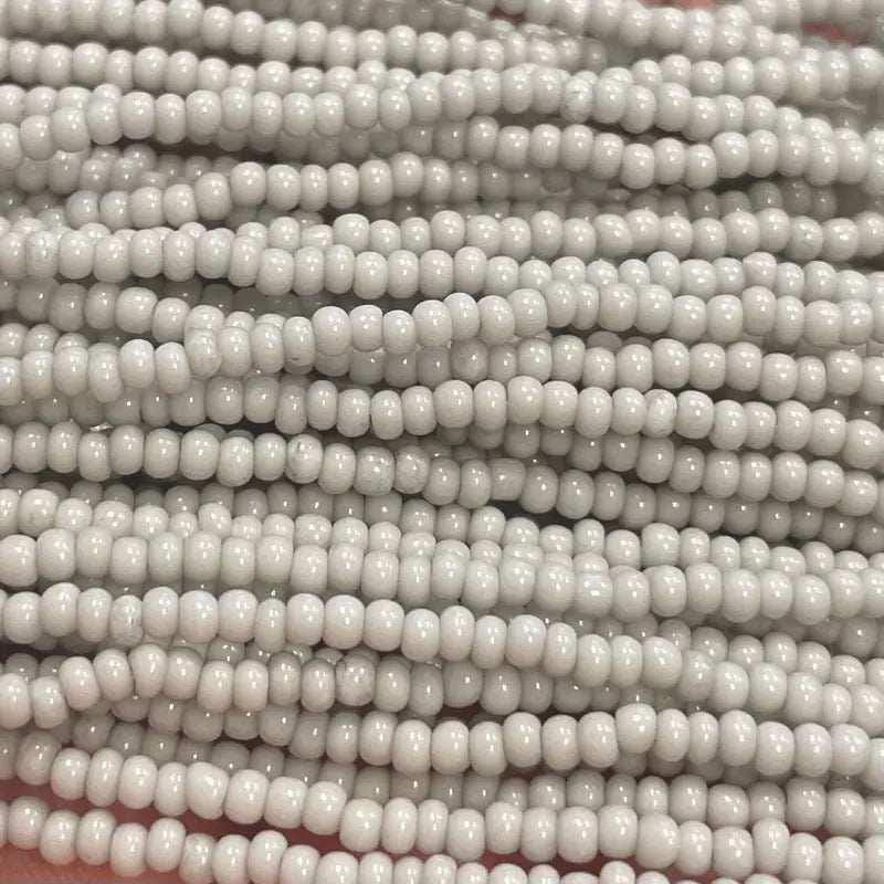 1 Hank Grey Oyster Czech Glass Seed Beads