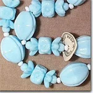 1 strand vintage old czech blue mixed glass beads